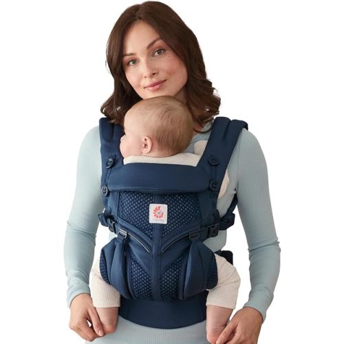 Ergobaby Omni Classic Baby Carrier for Newborn to Toddlers 0-48 Months (7-45 lbs) - 4-Position Breathable Mesh Baby Carrier with Ergonomic Support - Midnight Blue