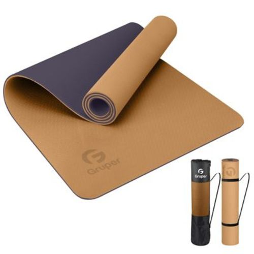 Gruper Non Slip Eco Friendly Yoga Mat with Carrying Strap for Women Fitness Exercise Pilates and Home Workouts