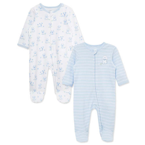 Peppy Puppies 2-Way-Zip Footies (2-Pack)