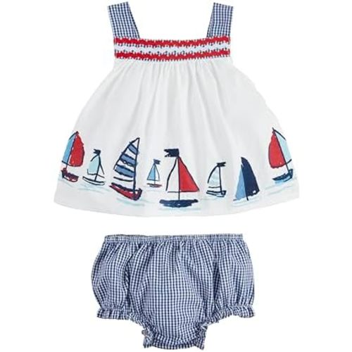 Mud Pie baby-girls Mud Pie Children's Sailboat Pinafore Set