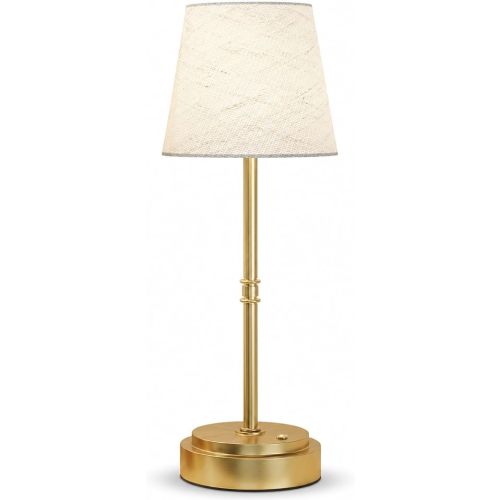 Rechargeable Cordless Table Lamp, Nightstand to End Table,Gold,1 Pack