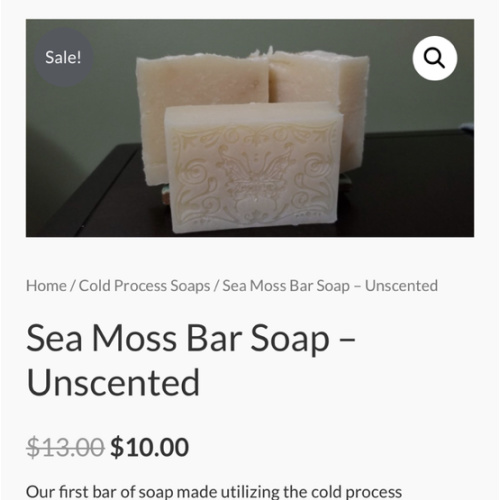 Sea Moss Bar Soap – Unscented – B.oriquas G.oing V.egan