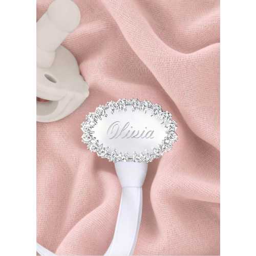 Charlotte Heirloom Pacifier Clip — Personalized Silver Baby Gift — Personalize with  Engraving