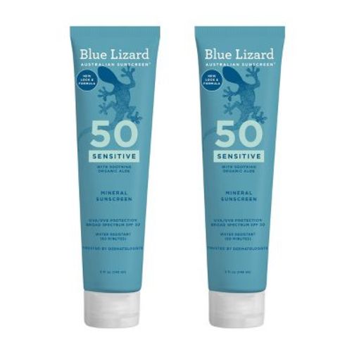 Blue Lizard 2 Pack/5fl oz Each Sensitive Mineral Sunscreen Lotion - SPF 50+