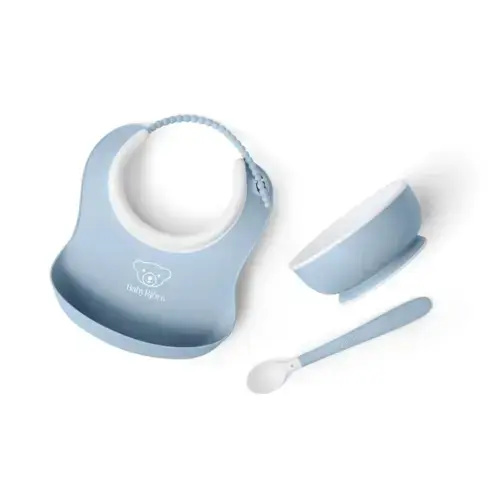 Baby Feeding Set in Powder Blue, Set of 3 | Over The Moon