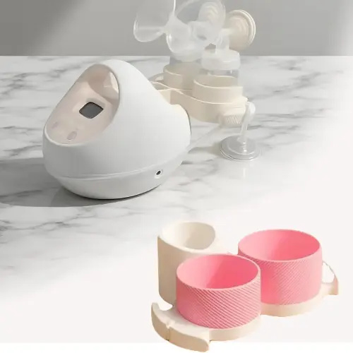 Bottle Holder for Spectra Breast Pump,Fits All S2 Versions, Durable Material, Portable Design,Organized & Easy to Use (White-Blue) (Pink)