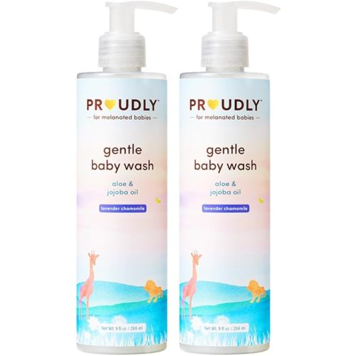 PROUDLY Gentle Baby Wash by Gabrielle Union & Dwyane Wade, for Black & Brown Babies & Dry, Sensitive Skin, Tear-Free, pH Balance, Lavender Chamomile 2-Pack (9oz each)
