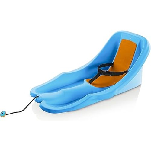 Baby, Toddler Sled - 3-Point Safety Harness, Retractable Tow Strap, Anti-Slip Seat, Sturdy Plastic Snow Sleds for Kids and Infants, Snow Sleds, 6 Months +, Up to 55 lbs