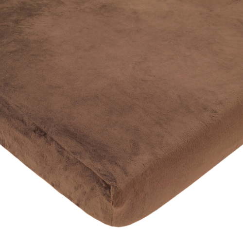 TL Care Heavenly Soft Chenille Fitted Mini Crib Sheet 24" x 38", Warm and Cozy Chenille Portable Sheet, Chocolate, for Boys and Girls, Fits Most Pack N Play Mattresses