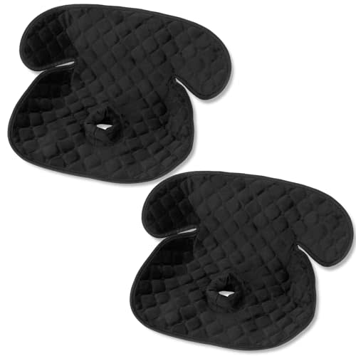 BicycleStore Piddle Pad Car Seat Protector, Waterproof Liner Potty Training Pads Machine Washable Toddlers Car Seat Baby Infants Saver Cover Mat for Child Stroller, Dinner Chair (New Black 2 Pack)