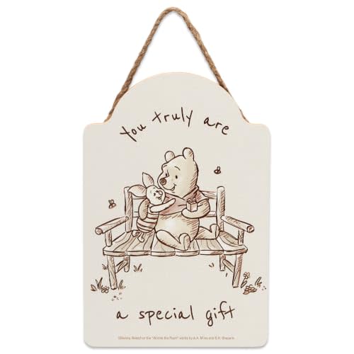 Disney Winnie the Pooh You Truly Are a Gift Hanging Wood Wall Decor | Sweet Quote Sign for Nursery