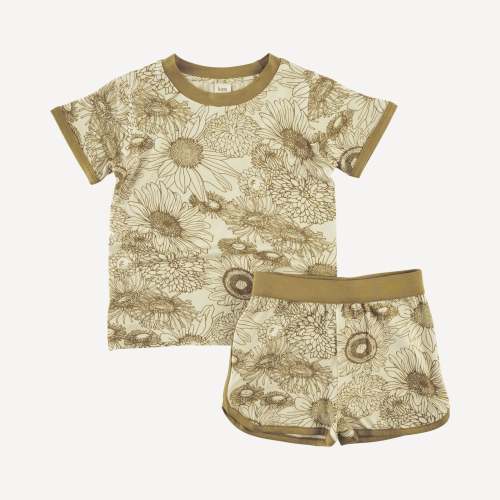 short sleeve ringer tee + retro track short set | fennel sunflower | b – kate quinn