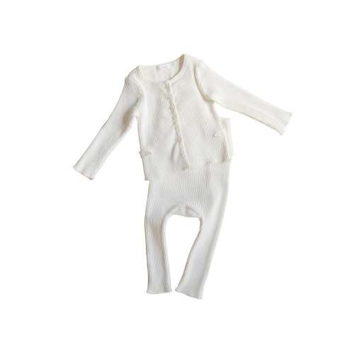 Cardigan Set - Dove White