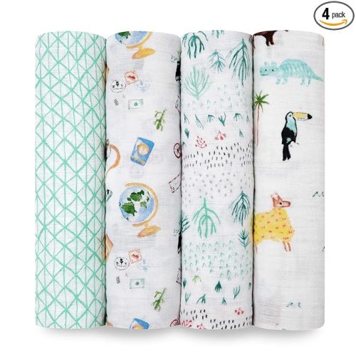 Aden + Anais 4-Pack Lightweight Cotton Swaddle Blankets