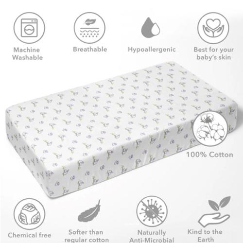 Happy Monkeys Purple Muslin Crib or Toddler Bed Fitted Sheet 100% Cott – Bacati