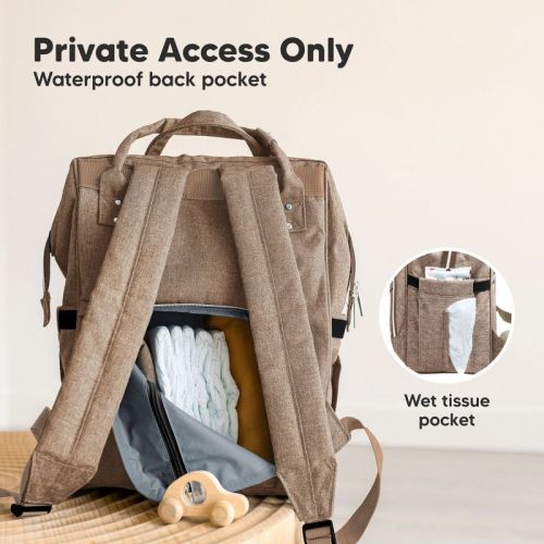 KeaBabies Original Diaper Bag Toddler Backpack, Multi Functional, Water-resistant, Large Baby Bags for Girls, Boys (Coffee Brown)