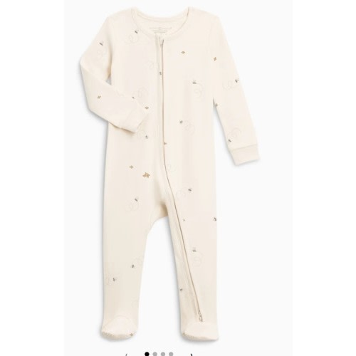 Peyton Zipper Sleeper | Bee / Pewter