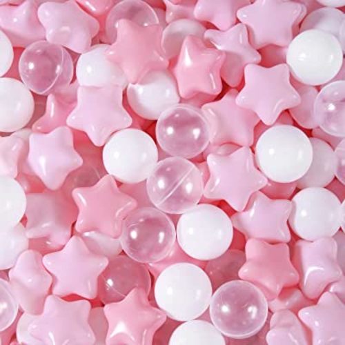 TRENDPLAY Star Ball Pit Balls for Toddlers -50 100 200 Count Star Balls Different Shapes, Non-Toxic Plastic Balls for Safe Play, Boys Girls Festival Party Decoration