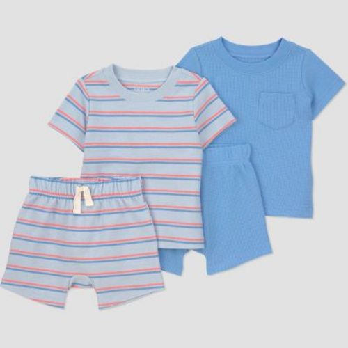Carter's Just One You® Baby Boys' 4pc Striped T-Shirt and Shorts Set - Blue 18M