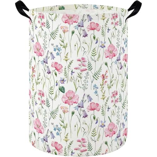 Baby Laundry hamper,Kids Laundry Basket,Baby Nursery Hamper,Waterproof foldable laundry basket for boys and girls,toy storage box,Kid Room Decor(Bouquet)