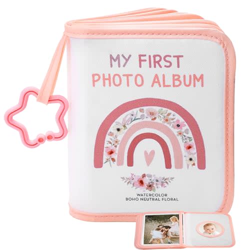 Baby Photo Albums, Boho Rainbow My First Photo Album For Baby, Personalized Photo Albums Holds 17 Pictures for Wedding, Family, Anniversary, Baby Shower, Vacation