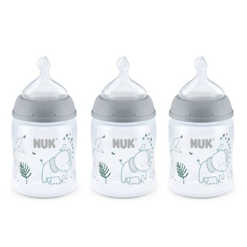 NUK 3pk Smooth Flow Bottle Safari Animals - Elephant - 5oz