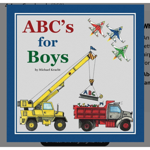ABC's for Boys (Hardcover Alphabet Book, Baby & Children's Book - Hand-Illustrated Trucks, Planes, Cars & More)