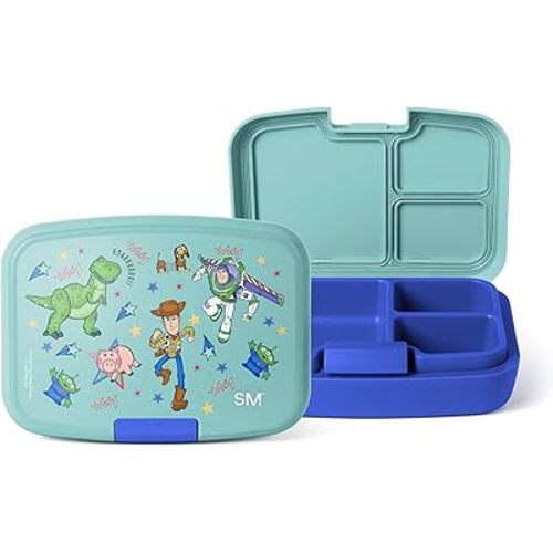 Simple Modern Disney Porter Bento Lunch Box | BPA Free, Leak-Resistant, Dishwasher Safe | Lunch Container for Girls, Boys, Toddlers, Kids | 3 Compartments, Buzz and Woody Adventures
