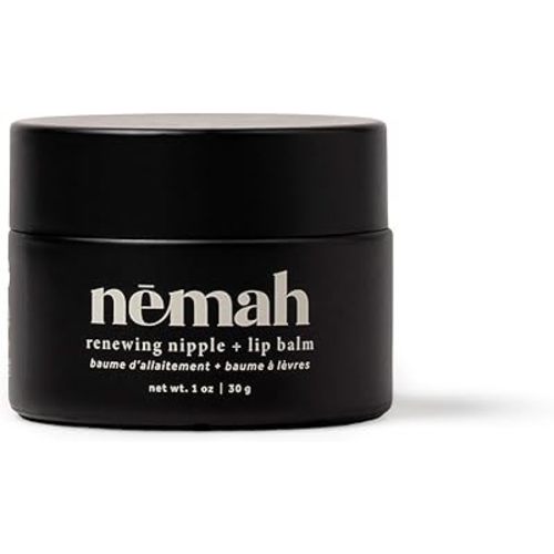 Nemah Nipple Cream, Nipple Cream For Breastfeeding, 2 In 1 Nursing Balm And Lip Balm, Non-Greasy Balm With Calendula Jojoba Mango For Dry Skin, Postpartum Essentials, Vegan and Cruelty-Free, 1 Oz