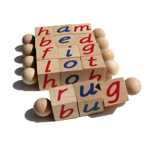 Phonetic Reading Blocks by Quality Montessori - Learn to Read - CVC Phonic Educational Toy for the Beginning Preschool Reader - 3-6 Years