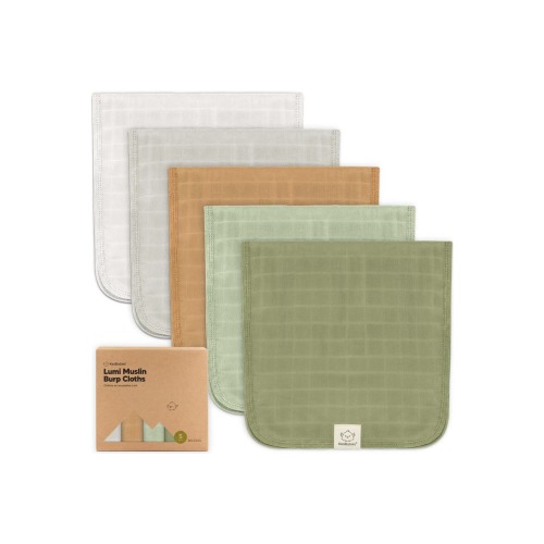 5-Pack Lumi Muslin Burp Cloths