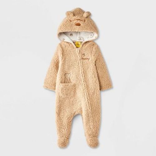 Baby Disney Winnie The Pooh Cozy Plush Hooded Pram - Ivory Newborn