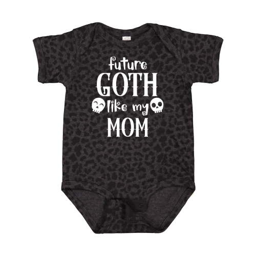 Inktastic Future Goth Like My Mom with Skulls Boys or Girls Baby Bodysuit