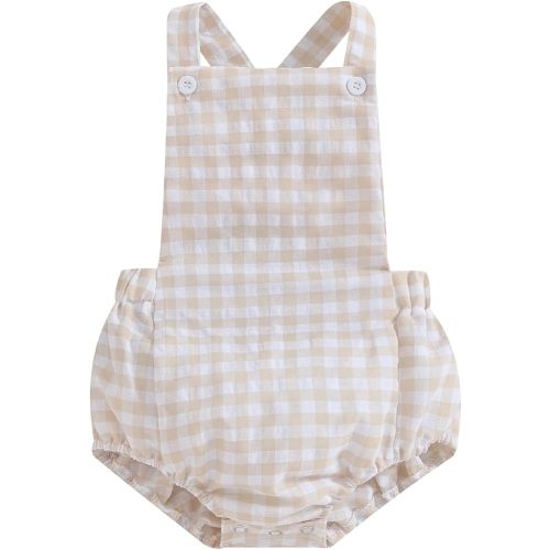 Newborn Baby 1 Piece Summer Romper Baby Girl Boy Solid Color Jumpsuit Sleeveless Backless Overalls Outfits