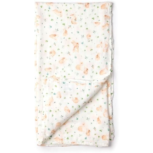 Loulou Lollipop Muslin Swaddle Blanket for Baby Boy & Baby Girl – Soft Breathable Muslin Wrap, 47"x47" Receiving Blanket for Newborn & Toddler - Bunny Meadow