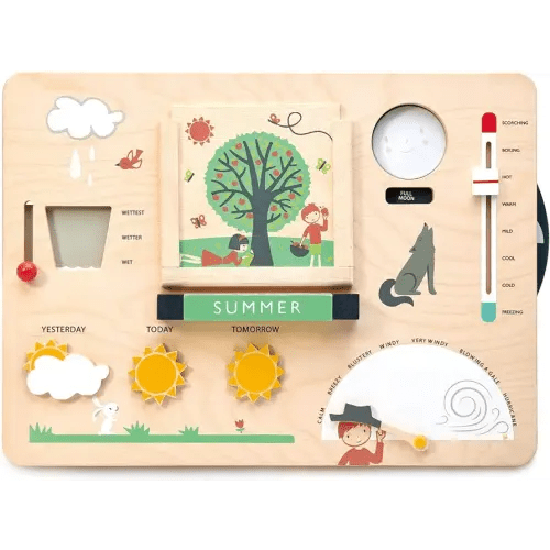 Tender Leaf Toys - Weather Watch - Educational Wooden Weatherboard for Kids - Perfect Climate Teaching Toy Station for Kids to Play and Learn for Age 3+