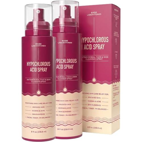 BASE LABORATORIES Hypochlorous Acid Spray for Face & Skin 8 oz - 2-Pack
