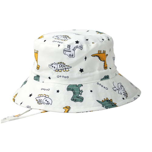 Baby Summer Hat Toddler Kids Summer Bucket Hat Cartoon Dinosaur Print Wide Brim Sun Hat Soft Breathable Outdoor Beach Hat Fisherman Style Boys Sun Hat WH2 6 Months-12 Months