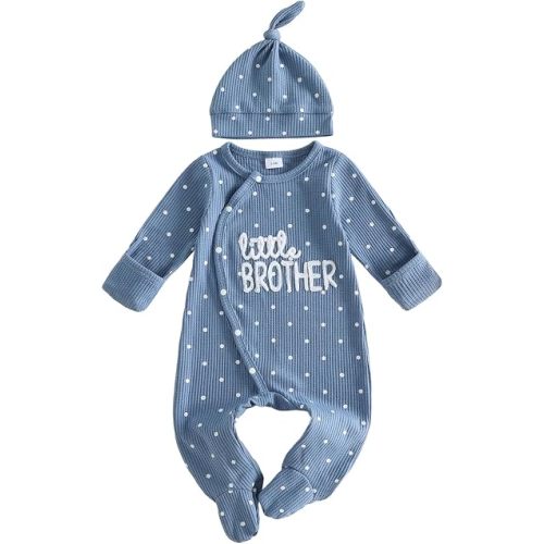 Little Sister Little Brother Newborn Baby Girl Boy Fall Outfits Romper