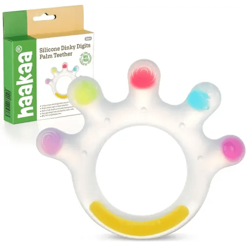 Haakaa Dinky Digits Palm Teether, Baby Teething Toys, Food Grade Silicone Teethers for Babies 0-6 Months/6-12 Months, BPA Free Teething Relief Baby Chew Toys