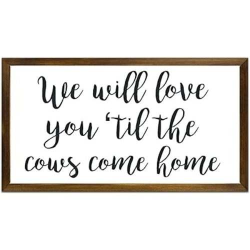 We Will Love You Til The Cows Come Home, Farm Theme Nursery Decor, Farmhouse Nursery Sign, Baby Boy Gift 22x12in