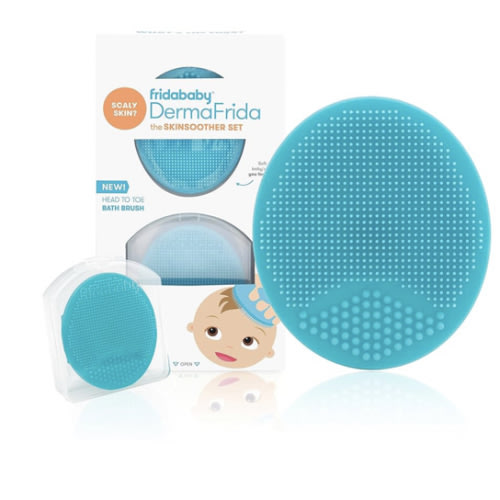 Frida Baby DermaFrida The SkinSoother Baby Bath Brush, Cradle Cap Brush for Babies, Baby Essential for Dry Skin, Cradle Cap Treatment and Eczema, 2 Pack