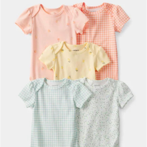 Baby Girl 5-Pack Fruit Multipack Bodysuits - Orange/Green/Yellow | Carter's