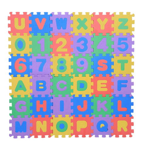 36 Tiles 4.7in Alphabet Play Mat For Kids Toddlers - Interlocking Foam Puzzles ABC & Numbers 0 To 9 Flooring Mat For Play & Exercise For Crawling Baby, Infant, Classroom, Toddlers, Kids, Gym Workout