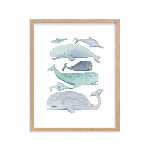 Minted® Blue Whales Wall Art by Kelsey Carlson