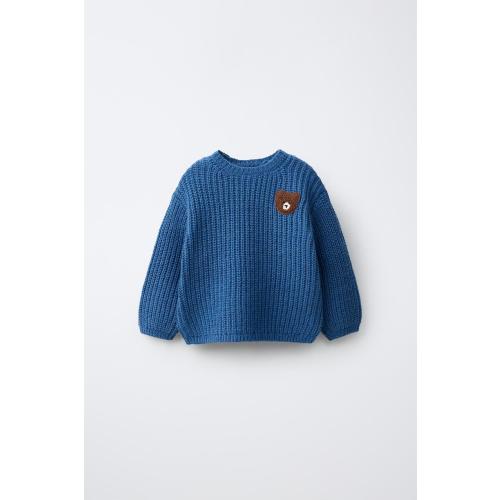 BEAR PATCH KNIT JUMPER - Bluish | ZARA United States