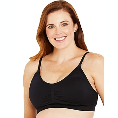 Motherhood Maternity® Medium Hands-Free Pumping Seamless Nursing Bra in  - Black