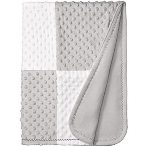 Spasilk Minky Raised Dot Baby Blanket with Satin Trim — Double Layer Blanker for Baby Girls, Baby Boys