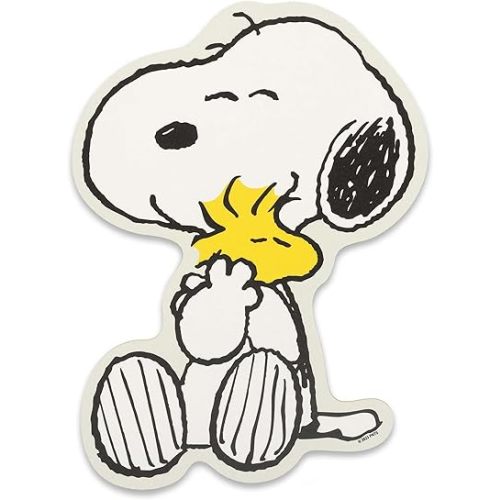 Open Road Brands Peanuts Snoopy and Woodstock Hug Wood Wall Decor - Fun Snoopy Wall Art for Kids' Bedroom or Play Room