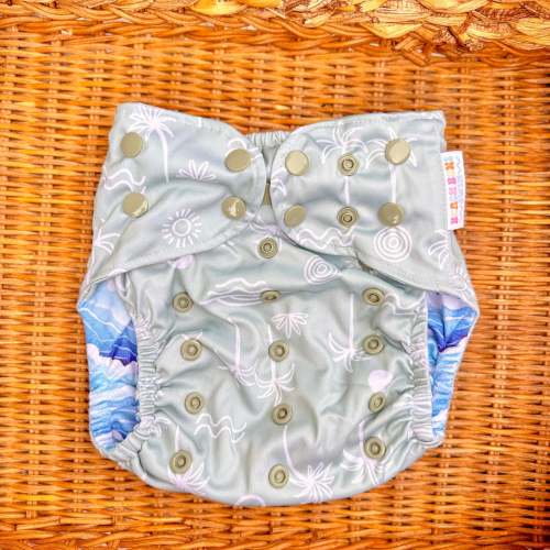 Boho Breeze | Reusable Swim Diaper | Athletic Wicking Jersey 3.0 – Beach Buns Cloth Diapers